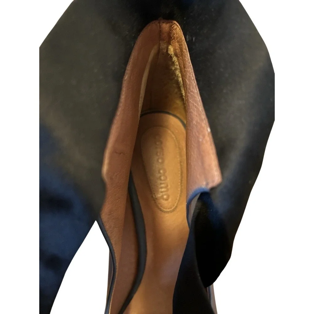 Corso Como Women's Leather Dodie Bow Tie Wedge Shoes Size‎ 7,5 Blue Comfortable